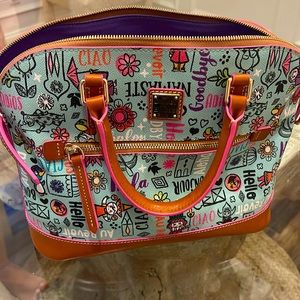 Dooney & Bourke Disney Satchel “it’s a small world” no shoulder strap